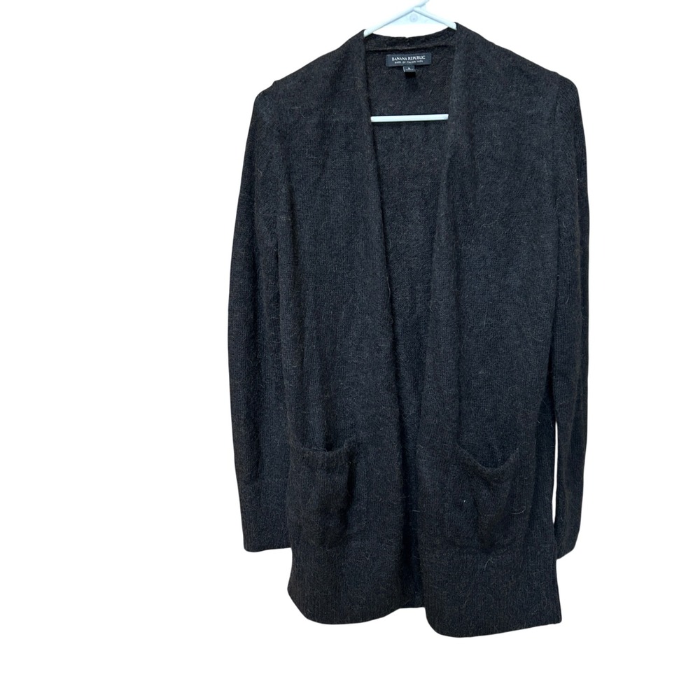 Banana Republic Womens Alpaca Blend‎ Open Front Cardigan Black S